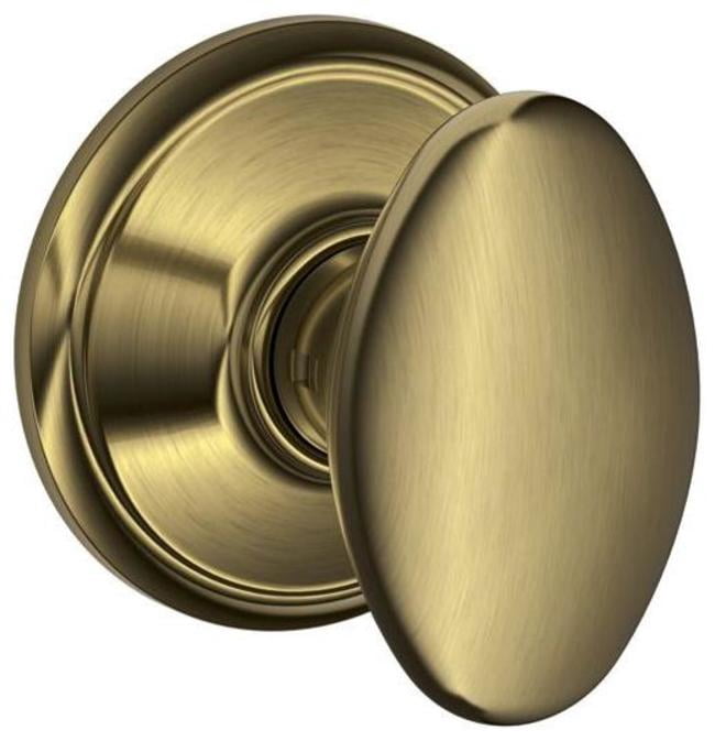 Schlage F10 SIE 609 16-080 10-027 Siena Hall and Closet Knob, Antique Brass