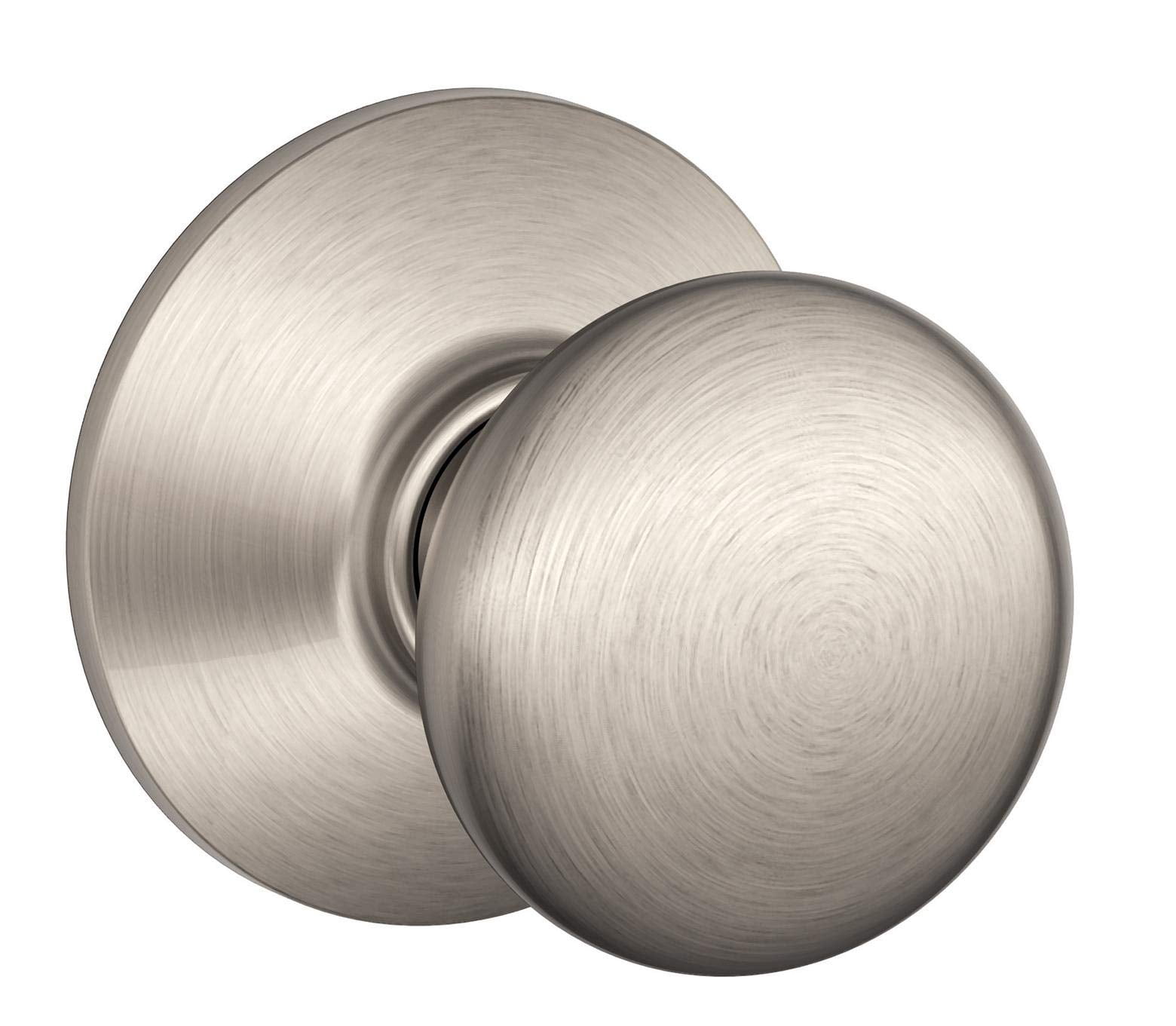 Schlage F10 V PLY 619 Plymouth Door Knob, Hall & Closet Passage Lock, Satin Nickel C63