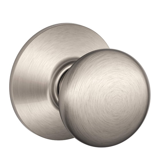 Schlage F10 V PLY 619 Plymouth Door Knob, Hall & Closet Passage Lock, Satin Nickel C63