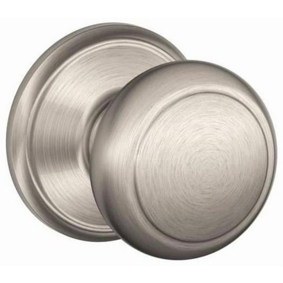 Schlage F10 and 619 16-080 10-027 Andover Hall and Closet Knob, Satin Nickel