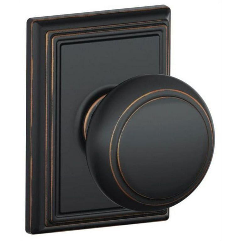 Schlage F10AND716ADD Addison Collection Andover Passage Knob, Aged Bronze