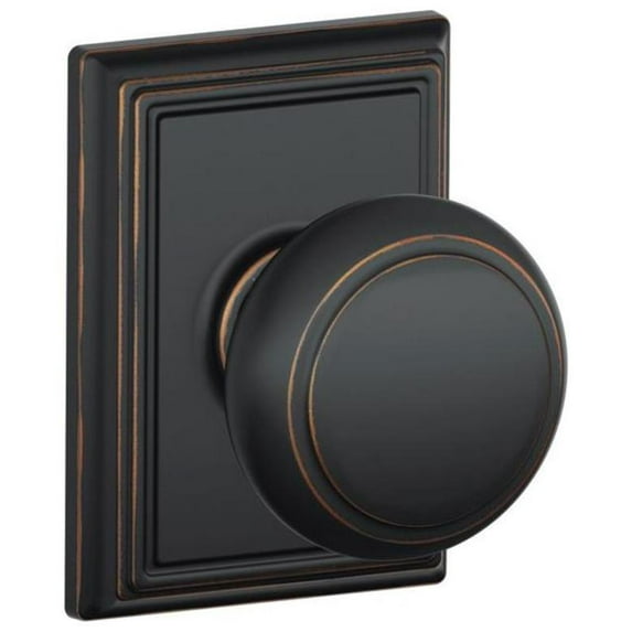 Schlage F10AND716ADD Addison Collection Andover Passage Knob, Aged Bronze