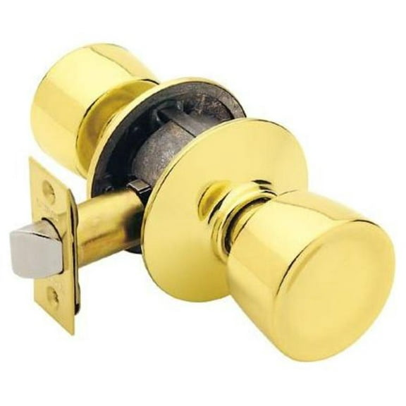 Schlage F10BEL605 Bell Passage Knob, Bright Brass