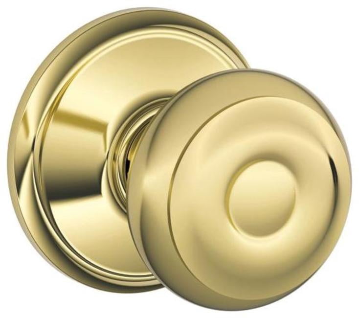 Schlage F10GEO605 Georgian Passage Knob, Bright Brass