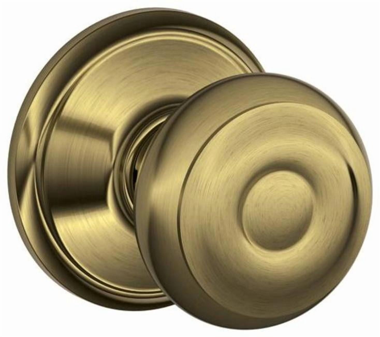 Schlage F10GEO609 Georgian Passage Knob, Antique Brass