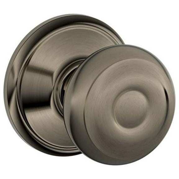 Schlage F10GEO620 Georgian F10 Round Door Knob Lock, Solid, Antique Pewter,