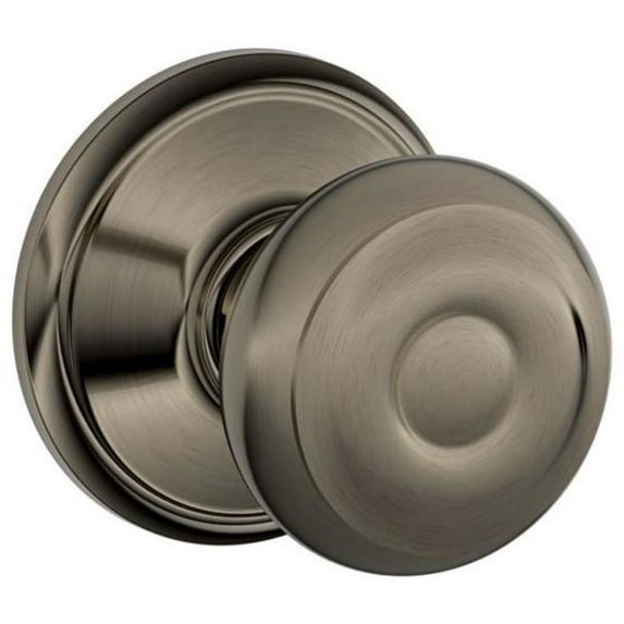 Schlage F10GEO620 Georgian F10 Round Door Knob Lock, Solid, Antique Pewter,