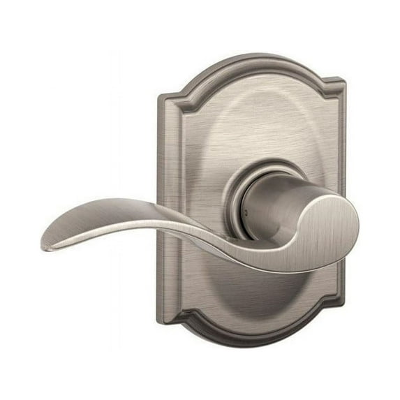 Schlage 619418 F10 V Acc 619 Cam Wave Shape Passage Door Lever, Unkeyed, Handle and Zinc, Satin Nickel, Brass