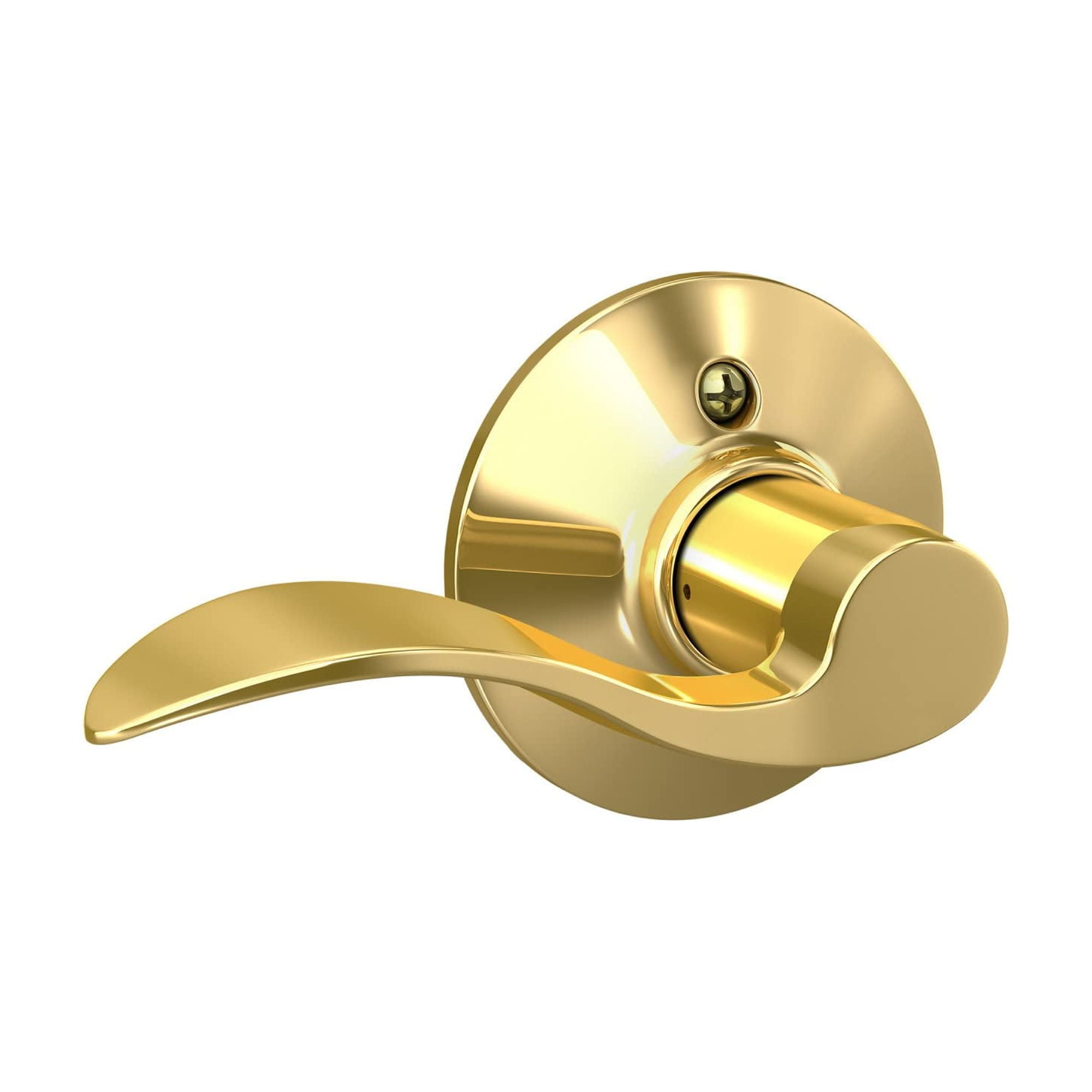 Schlage F170 ACC 605 RH Right Handed Accent Door Lever, One Sided Non-Turning Dummy Door Handle, Bright Brass C63