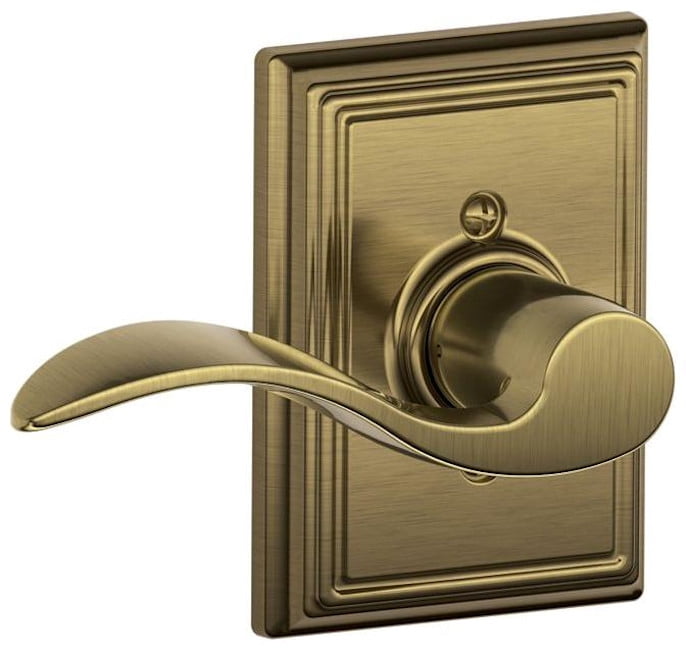 Schlage Accent Lever With Addison Trim - Satin Nickel Dummy Lock For Right-Hand Doors