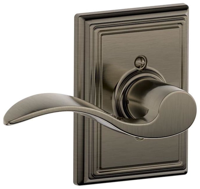 Schlage Addison Collection Left Hand Decorative Trim Lever – Matte Black, Interior Door Accent