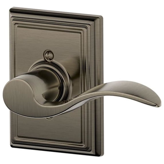SCHLAGE Accent Lever with Addison Trim Non Turning Lock in Antique Pewter Right Handed F170 ACC 620 ADD RH