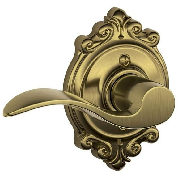 Schlage F170-Acc-Brk-Lh Accent Left Handed Non-Turning One-Sided Dummy Door Lever - Brass