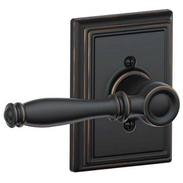 Schlage Addison Aged Bronze Single Cylinder Deadbolt with Birmingham Lever Door Handleset Schlage Addison Aged Bronze Single Cylinder Deadbolt with Birmingham Lever Door Handleset
