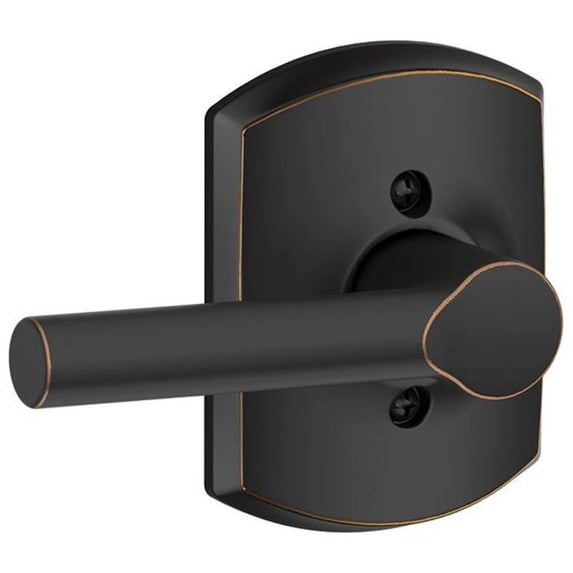 Schlage Lock 043156368174 Greenwich Collection Broadway Decorative Dummy Lever, Aged Bronze