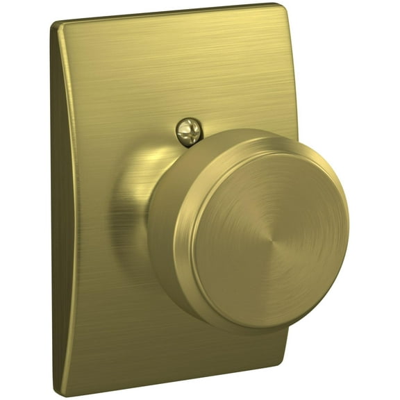 Schlage F170-Bwe-Cen Bowery Non-Turning One-Sided Dummy Door Knob - Brass