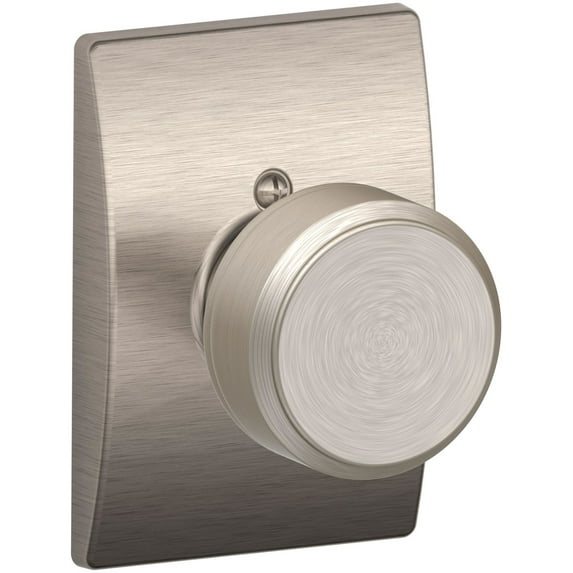 Schlage F170-Bwe-Cen Bowery Non-Turning One-Sided Dummy Door Knob - Nickel