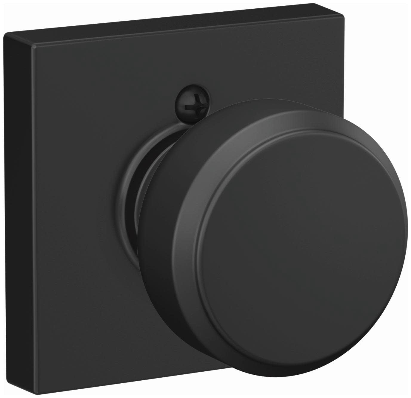 Schlage F170BWE622COL Bowery Non-Turning One-Sided Dummy Door Knob - Black