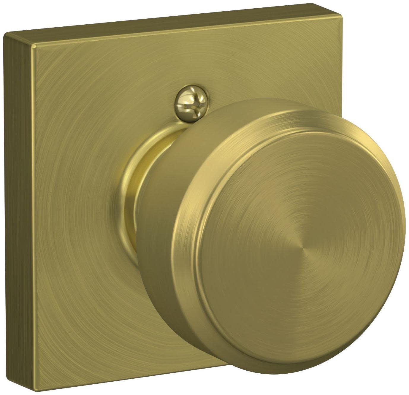 Schlage F170BWE608COL Bowery Non-Turning One-Sided Dummy Door Knob - Brass