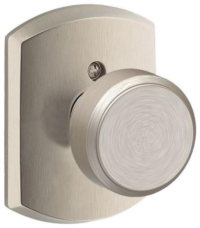 Schlage F170BWE619GRW Bowery Non-Turning One-Sided Dummy Door Knob - Nickel