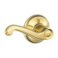 thumbnail image 1 of Schlage F170 FLA 605 LH Left Handed Flair Door Lever, One Sided Non-Turning Dummy Door Handle, Bright Brass C63, 1 of 3