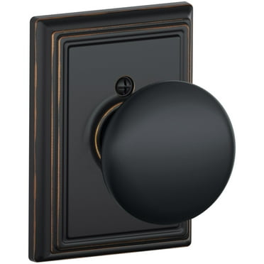 Schlage F170 Plymouth With Addison Rose Half Dummy Aged Bronze Finish