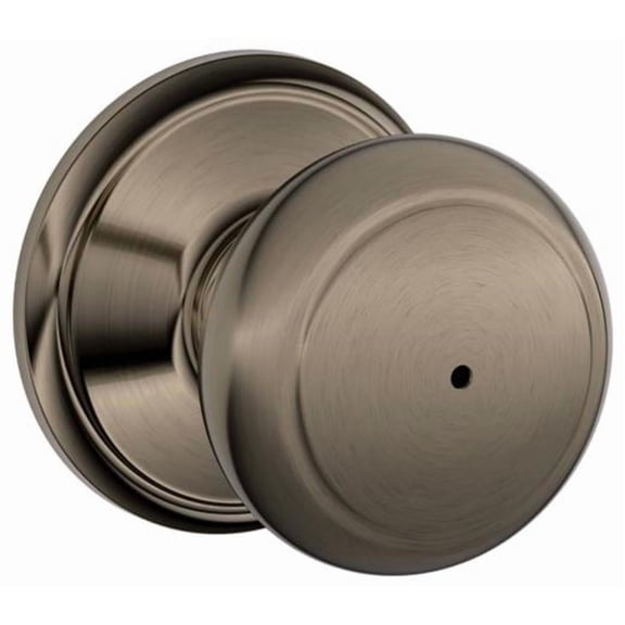 Schlage F40-AND Andover Privacy Door Knob Set from the F-Series, Antique Pewter