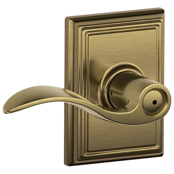 Schlage F40ACC609ADD Accent Privacy Door Lever Set - Brass