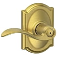 thumbnail image 1 of Schlage F40ACC608CAM Accent Privacy Door Lever Set - Brass, 1 of 7