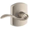 thumbnail image 1 of Schlage F40 Accent With Greenwich Rose Privacy Lock with 16080 Latch 10027 Strike Satin Nickel Finish, 1 of 4