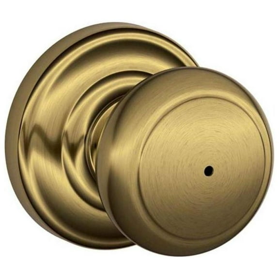 SCHLAGE Andover Privacy Knob Andover Rose Antique Brass