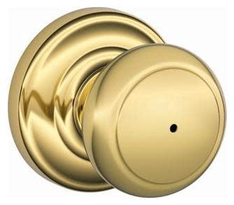 Schlage F40AND605AND Andover Privacy Door Knob Set - Brass