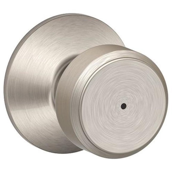 Schlage F40 BWE 619 Bowery Privacy Lock Knob, Satin Nickel