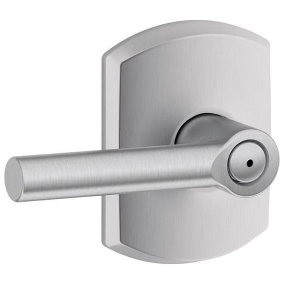 Schlage Residential Broadway with Greenwich Rose Privacy Lock with 16080 Latch 10027 Strike F40BRW626GRW