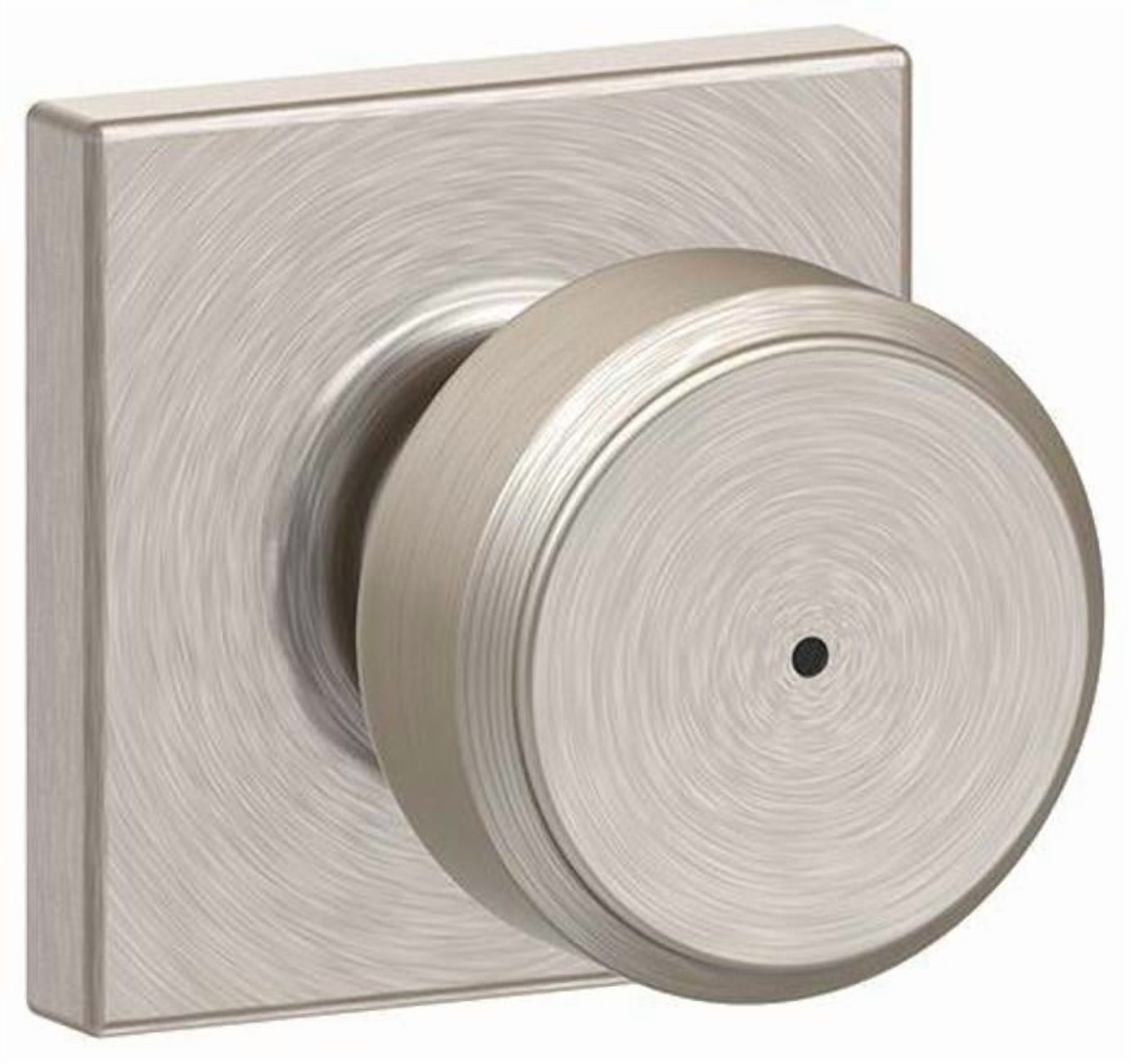 Schlage F40 BWE 619 COL Collins Trim Bowery Bed and Bath Knob, Satin Nickel