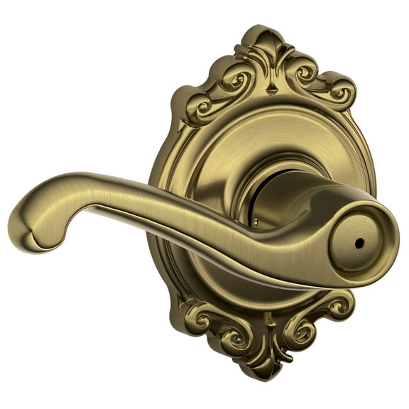Schlage F40-Fla-Brk Flair Privacy Door Lever Set - Brass