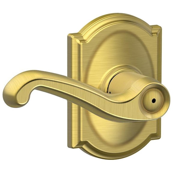 Schlage F40FLA608CAM Flair Privacy Door Lever Set - Brass