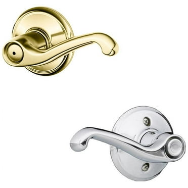 Schlage F40-Fla-Rh Flair Right Handed Privacy Door Lever Set - Brass