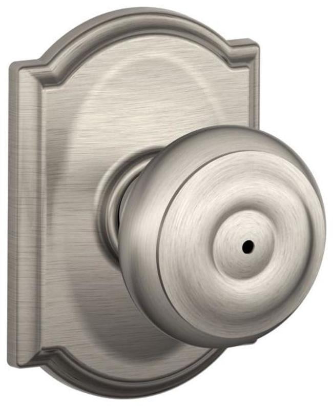 Schlage F40 GEO 619 CAM Camelot Collection Georgian Privacy Knob, Satin Nickel
