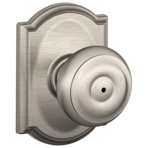 Schlage F40 GEO 619 CAM Camelot Collection Georgian Privacy Knob, Satin Nickel