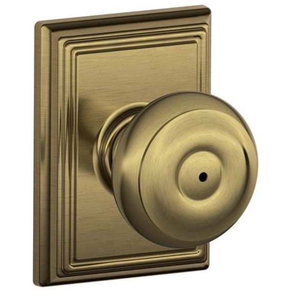 Schlage F40GEO609ADD Georgian Privacy Door Knob Set - Brass