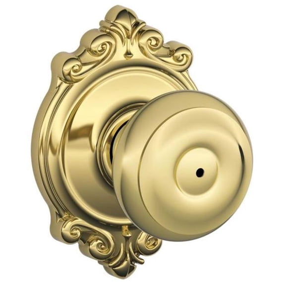 Schlage F40GEO605BRK Georgian Privacy Door Knob Set - Brass