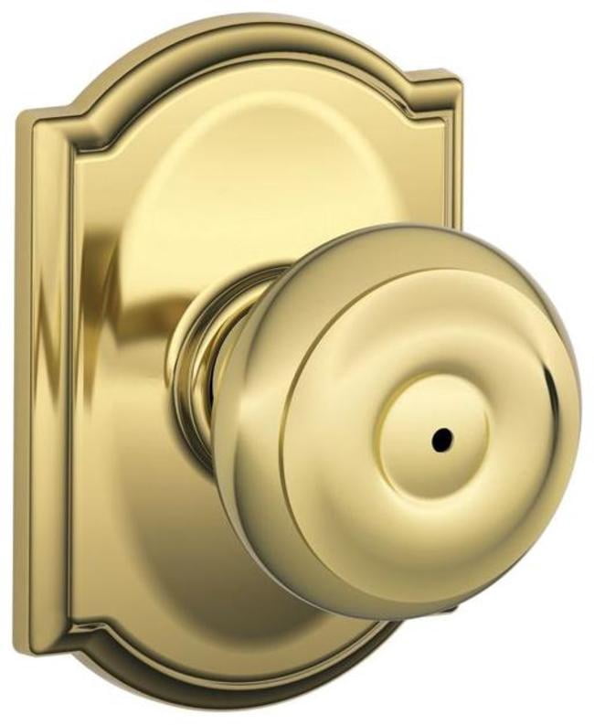 Georgian Knob Privacy x Camelot Rose - Bright Brass