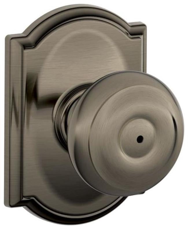 Schlage F40GEO620CAM Georgian Privacy Door Knob Set - Grey