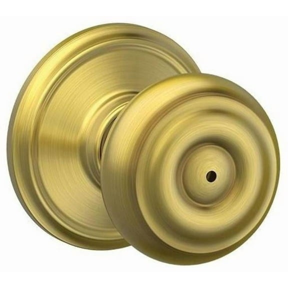 Schlage F40-Geo Georgian Privacy Door Knob Set - Brass