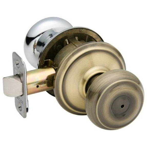 Schlage F40-Geo Georgian Privacy Door Knob Set - Brass