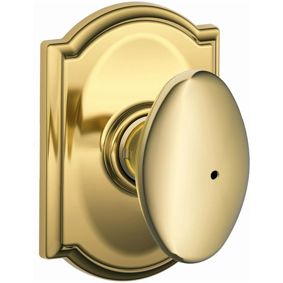 Schlage F40-Sie-Cam Siena Privacy Door Knob Set - Brass