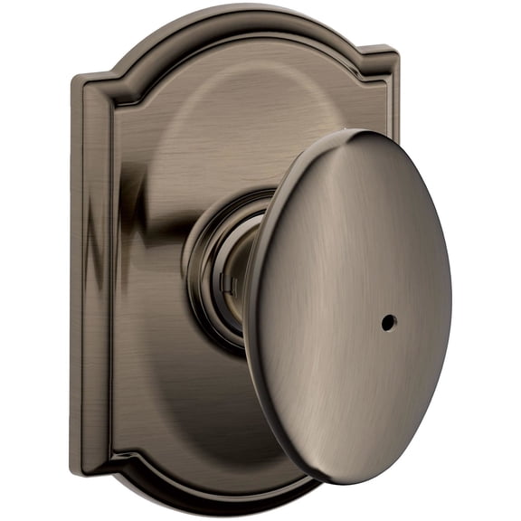 Schlage F40-Sie-Cam Siena Privacy Door Knob Set - Grey