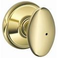 thumbnail image 1 of Schlage F40 SIE 605 Siena Bright Brass Bed and Bath Knob, 1 of 7
