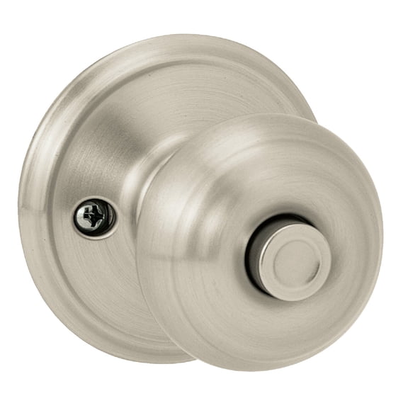 Schlage F40 V GEO 619 Georgian Door Knob, Bed & Bath Privacy Lock, Satin Nickel